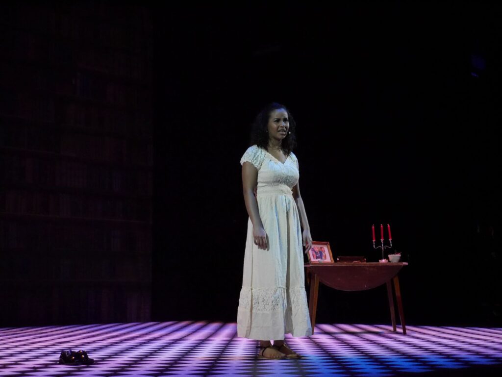 protagonist onstage at the Warwick Ancient Drama Festival performance of Medea